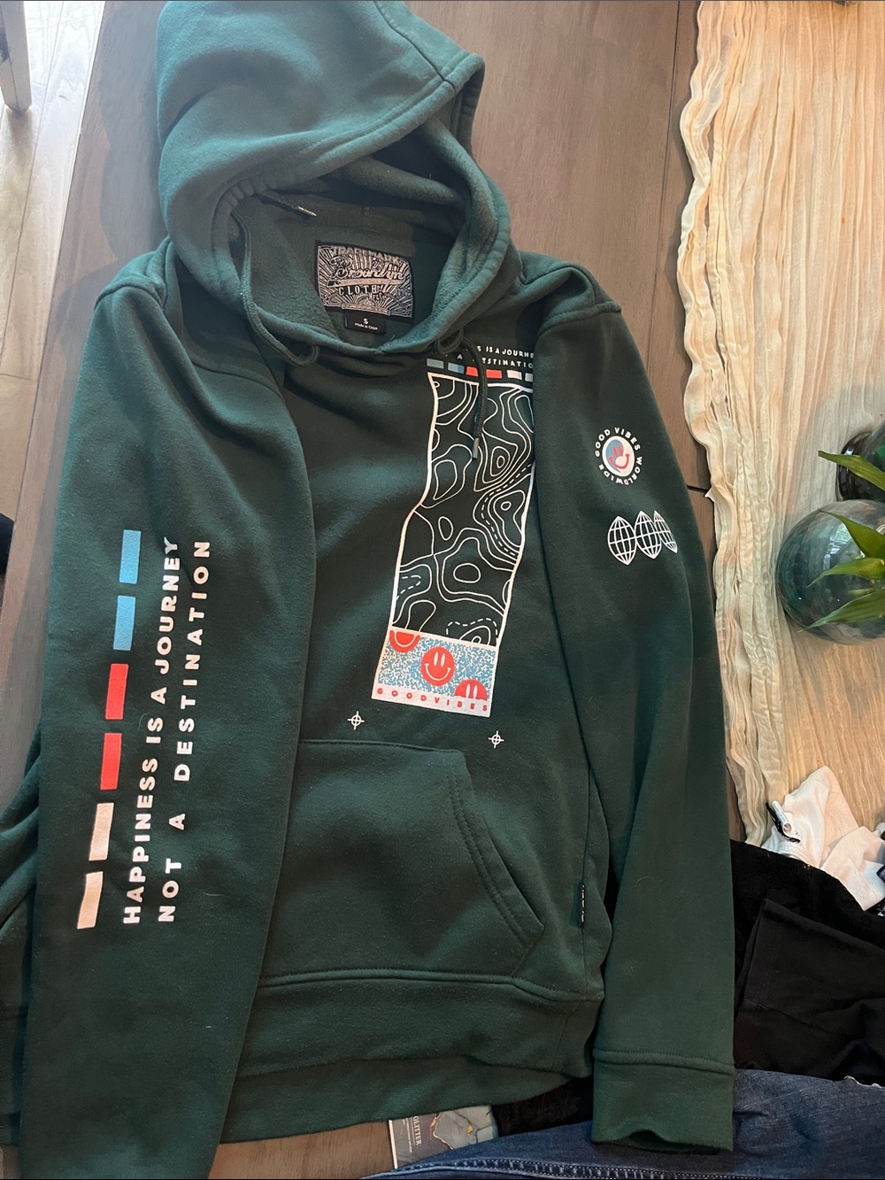 Brooklyn Cloth Teal Green Pullover Hoodie
